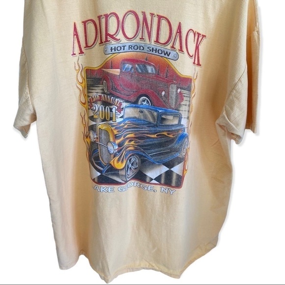 Vintage 2001 Adirondack Hot Rod Show Lake George, NY Shirt Top Yellow Size XXL - Picture 10 of 15